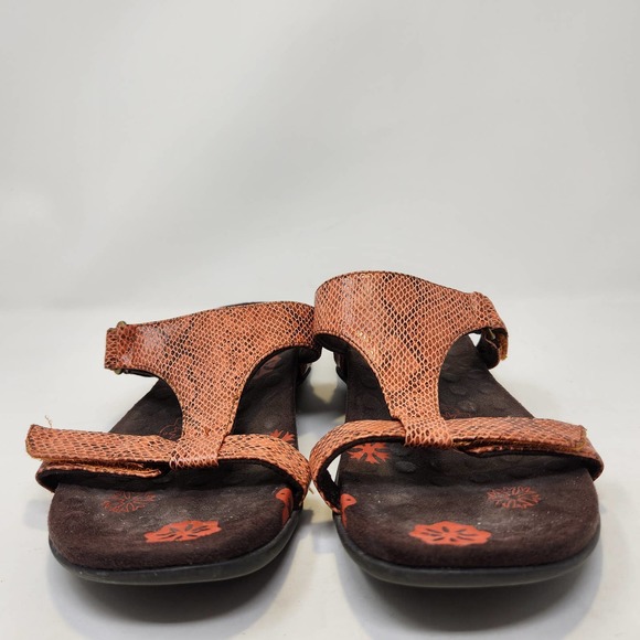 Orthaheel Womens Molly Orange Brown Snake Print Slip On Sandals Size 7 Comfort - Picture 3 of 8